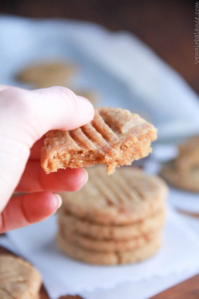 Gluten Free Peanut Butter Cookies are Healthy and Skinny with Only 4 natural ingredients. So easy to make they are dangerous. . . So dangerously good that is. (Gluten Free, Dairy Free, Vegan Friendly)
