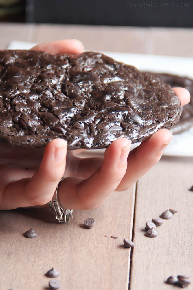 Flourless Double Chocolate Chip Cookies