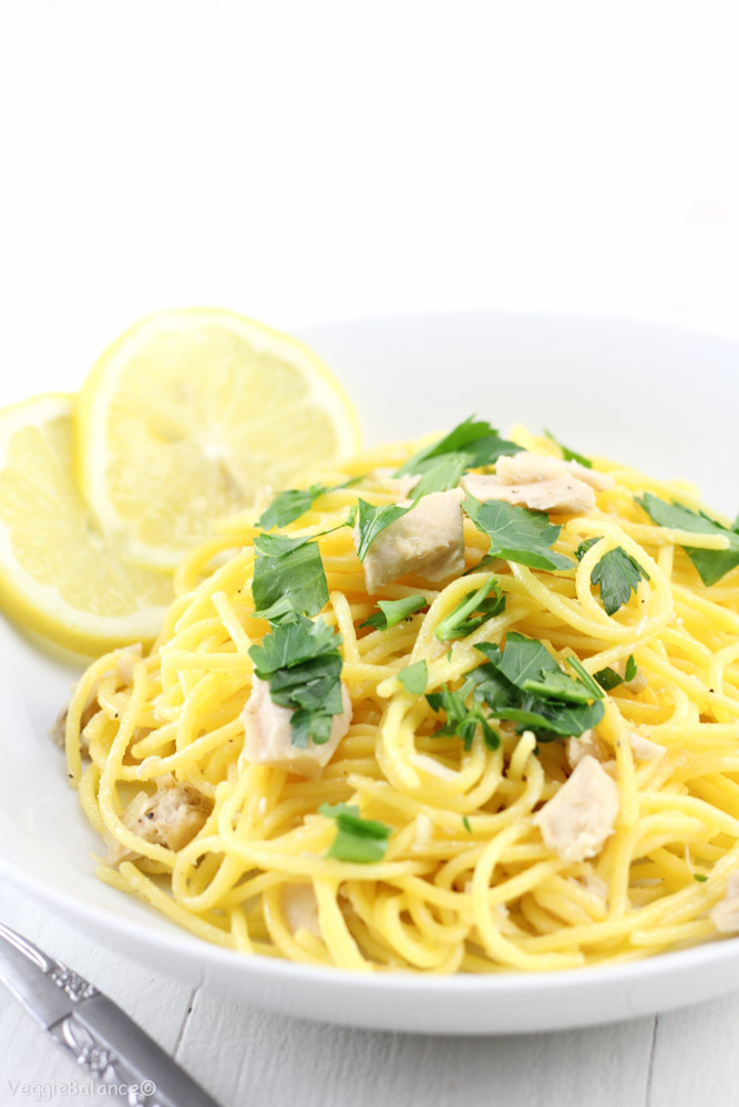 Lemon Tuna Olive Oil Pasta (GlutenFree) VeggieBalance