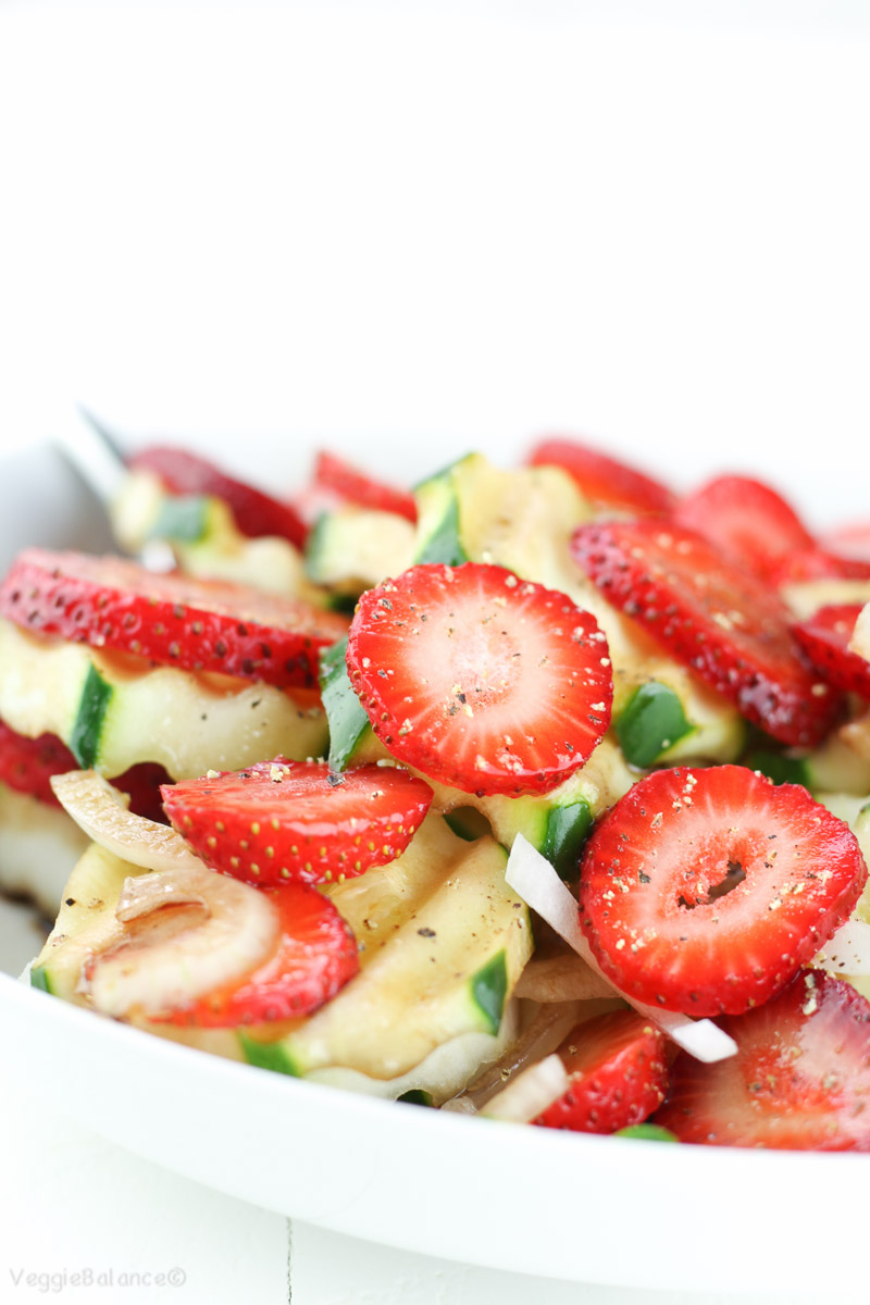 Easy Strawberry Cucumber Salad with Balsamic Dressing VeggieBalance