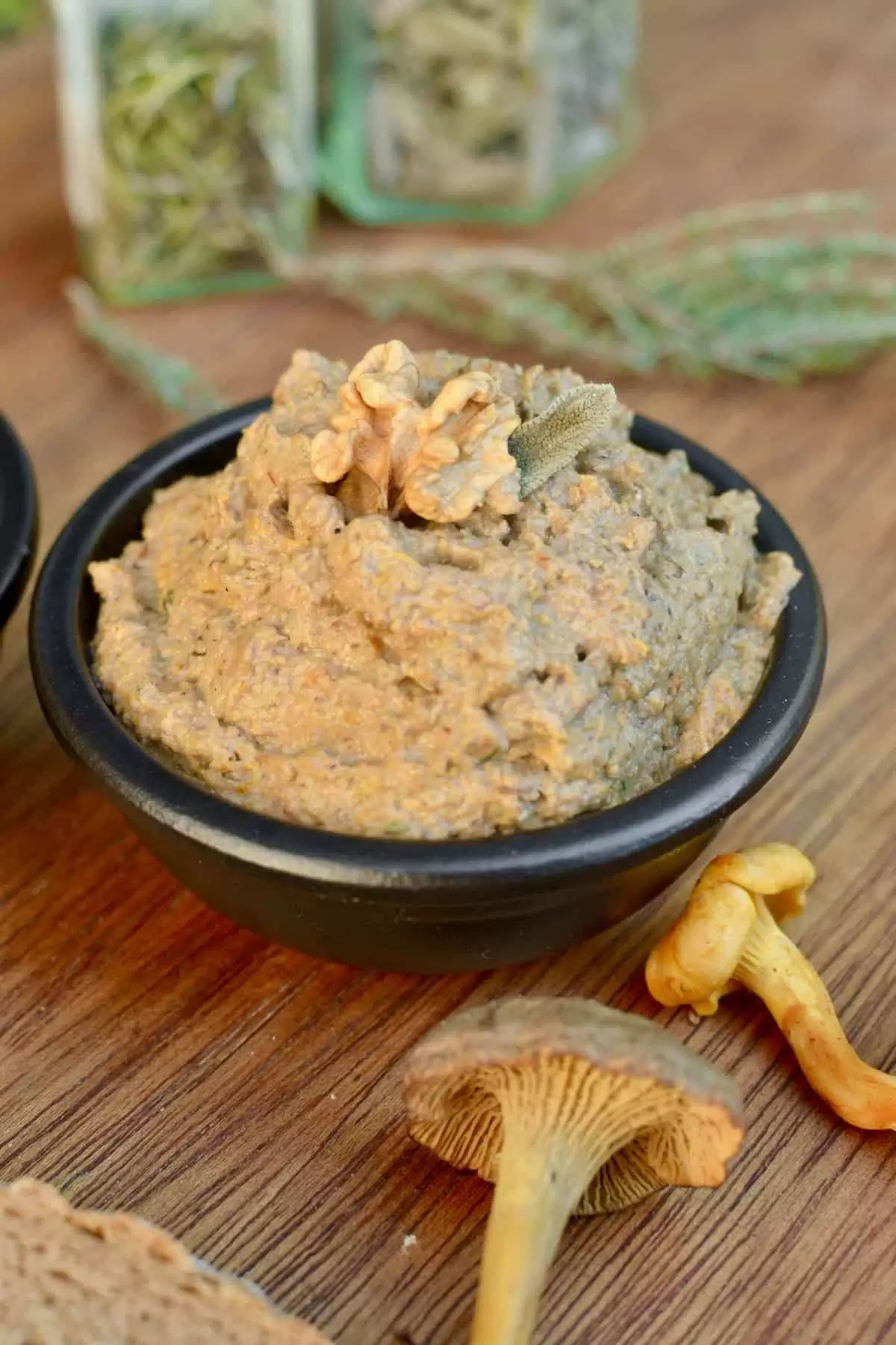 a small bowl of vegan mushroom pate