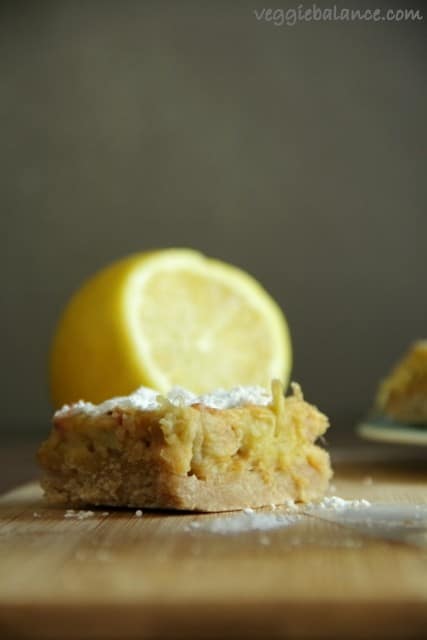 Lemon Rhubarb Bars - Veggiebalance.com