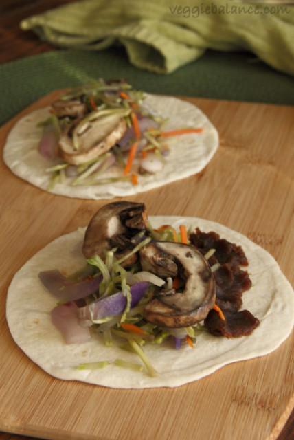 Thai Peanut Veggie Wraps made quickly for a fabulous vegetarian thai wrap for dinner. (Gluten-Free, Dairy-Free, Vegan)