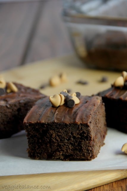 Peanut Butter Brownies - Veggiebalance.com