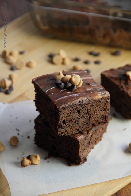 Peanut Butter Brownies - Veggiebalance.com