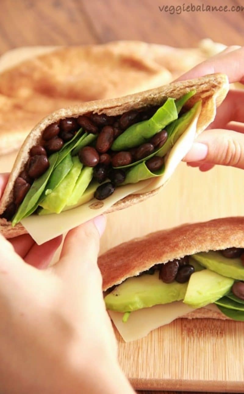 Avocado Black Bean Pita Recipe