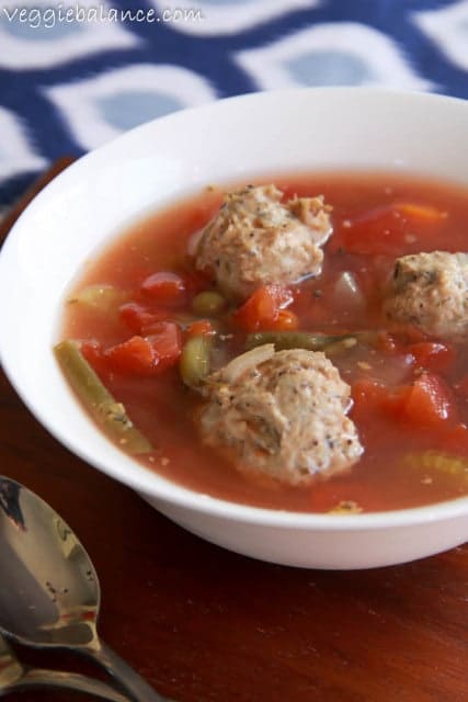 Chicken Meatball Vegetable Soup - Veggiebalance.com