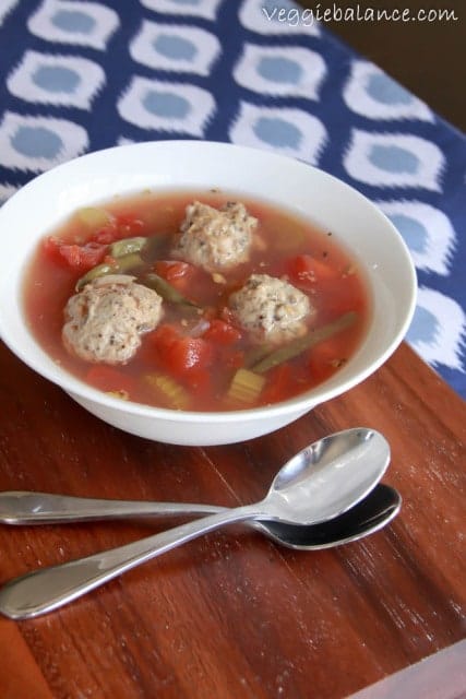 Chicken Meatball Vegetable Soup - Veggiebalance.com