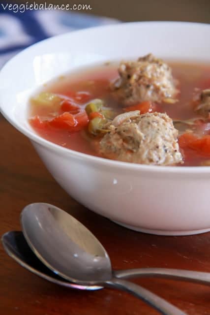 Chicken Meatball Vegetable Soup - Veggiebalance.com