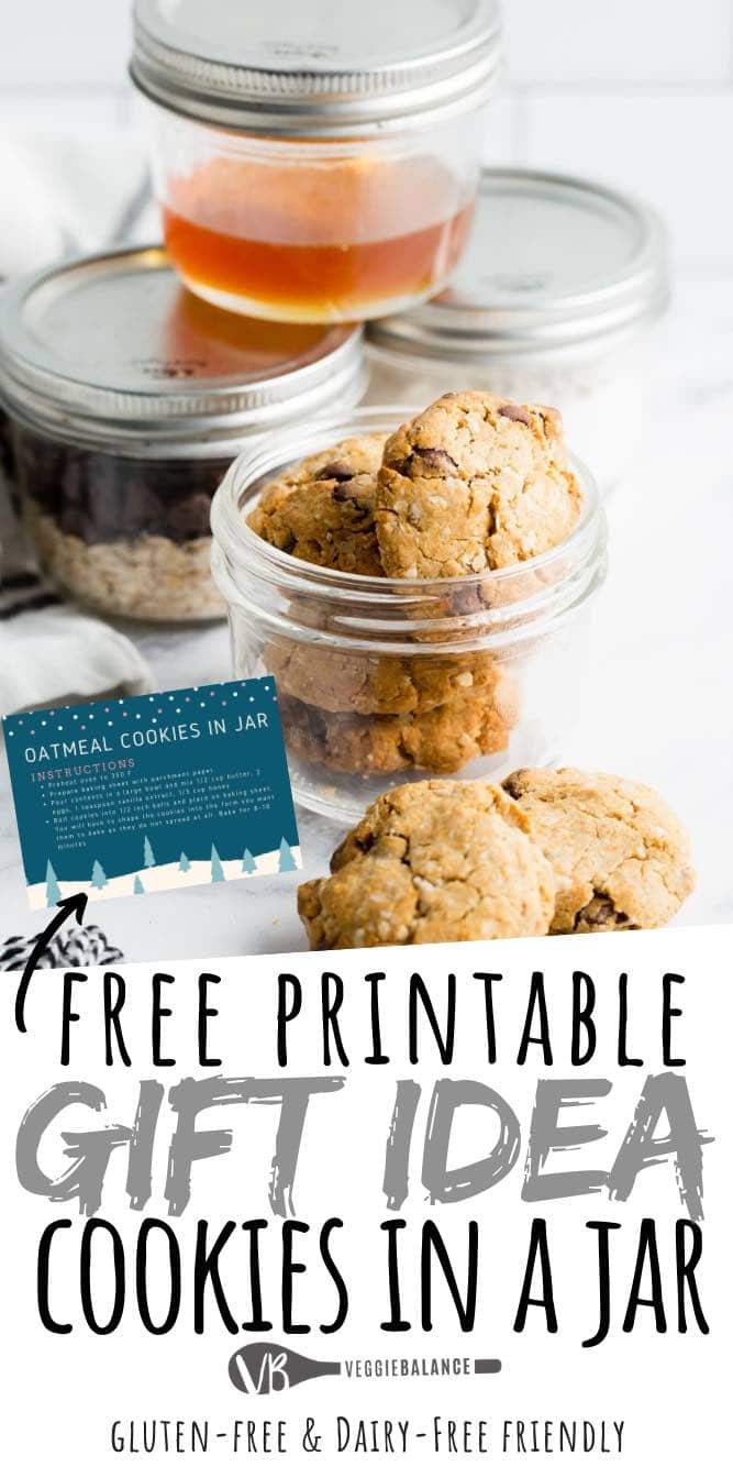 Delicious Oatmeal Cookies in a jar with Instructions