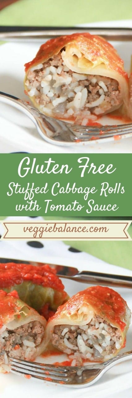 Cabbage Rolls in Tomato Sauce - Veggiebalance.com