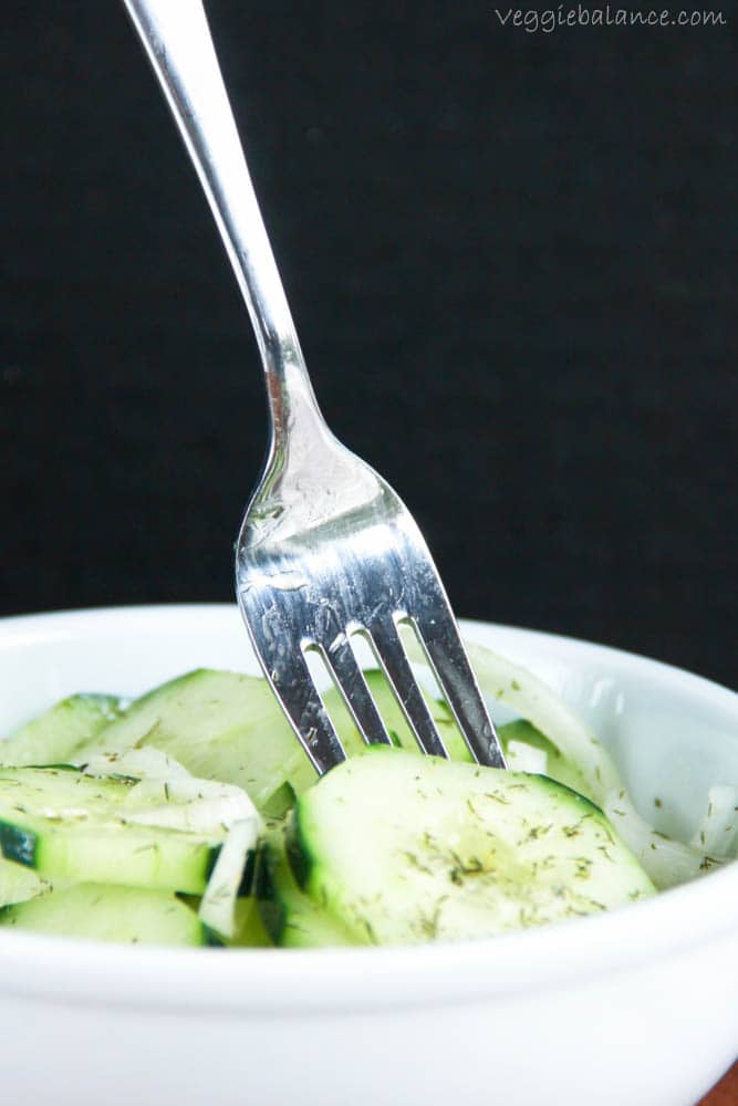 Healthy Cucumber Salad - Veggiebalance.com