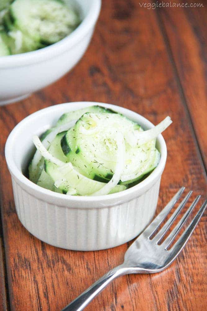 Healthy Cucumber Salad - Veggiebalance.com