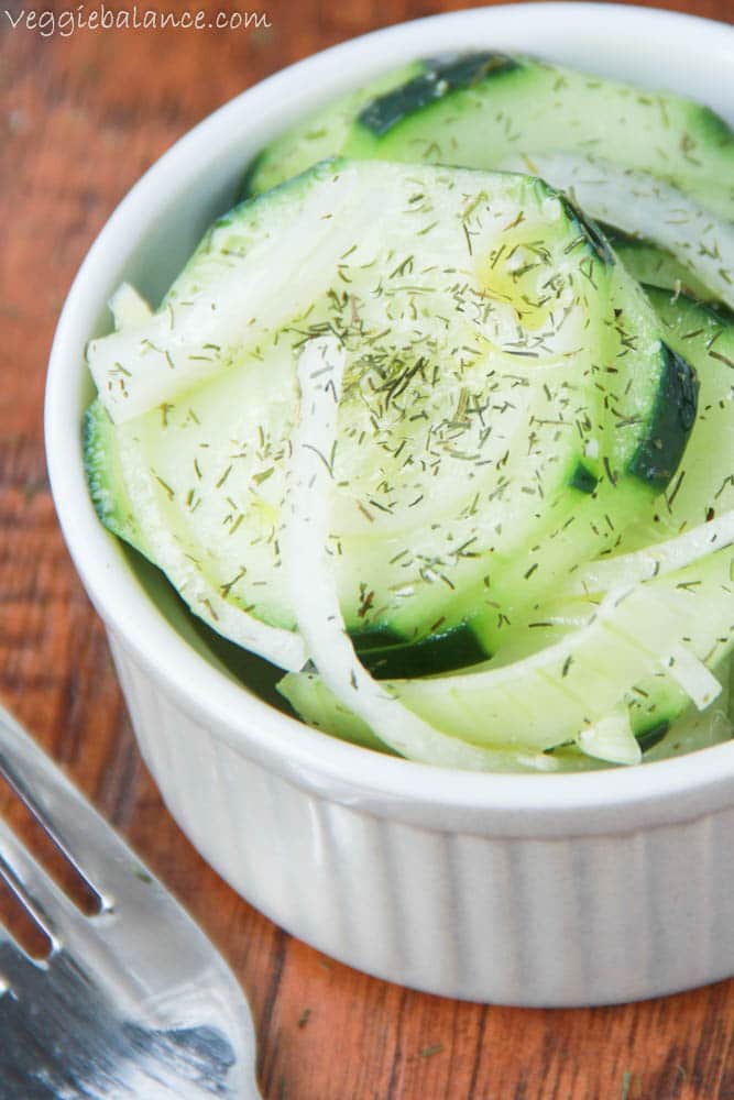 Healthy Cucumber Salad - Veggiebalance.com