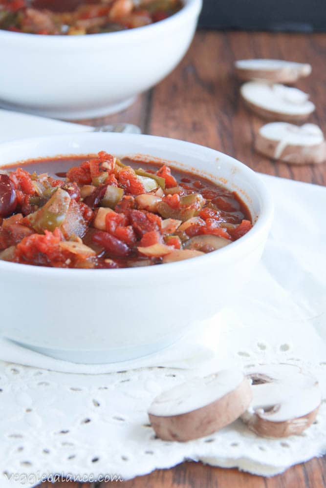 Vegetarian Chili with Banana Peppers - Veggiebalance.com