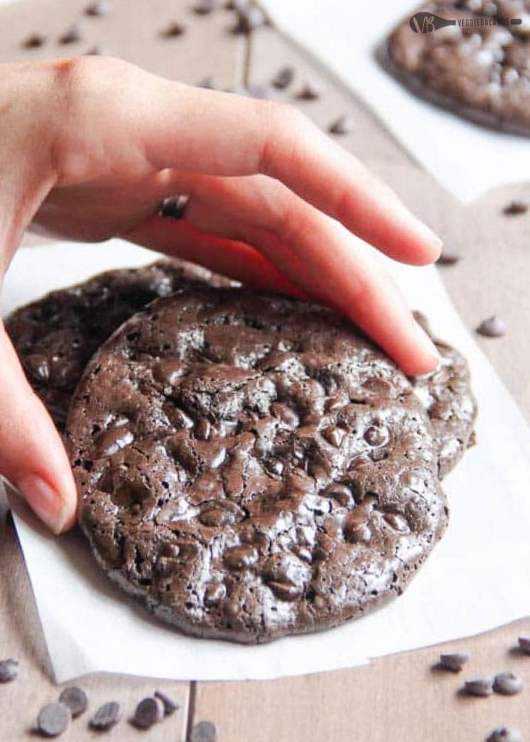 Flourless Double Chocolate Chip Cookies