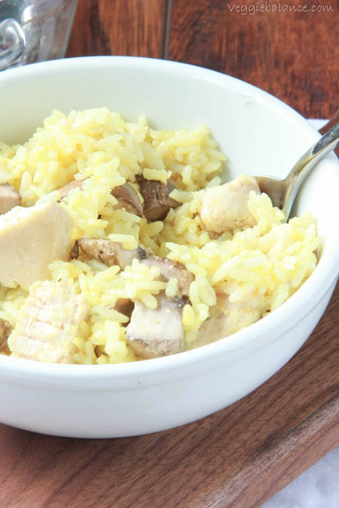 Mushroom Chicken Rice - Veggiebalance.com