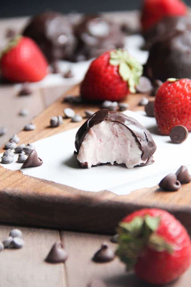 Strawberry Cream Cheese Truffles - Healthy, Low-Sugar, Gluten-Free Strawberry Cream Truffles