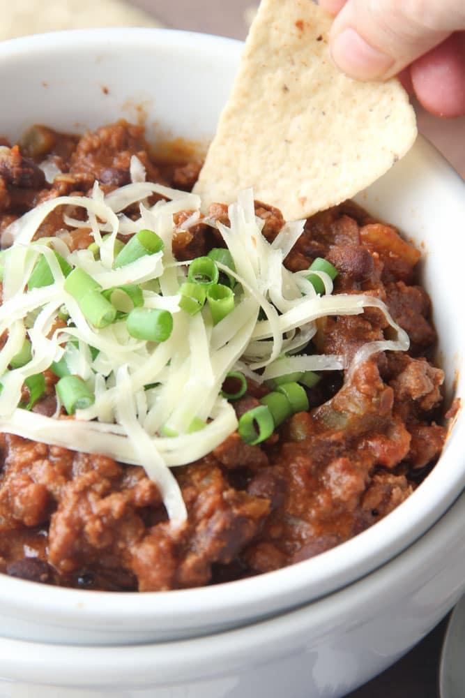 4-Ingredients Gluten-Free One-Pot Chili - Veggiebalance.com