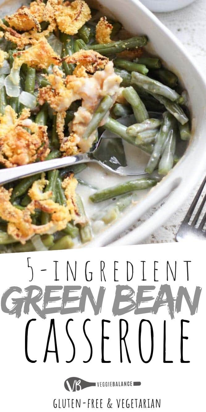 Gluten Free Green Bean Casserole is the perfect holiday dish with its creamy veggies swimming in a mushroom sauce and crunchy onion toppings! This Green bean casserole will even surprise your non gluten-free family members on how tasty it is! #glutenfree #dairyfree #vegetarian #vegetarianthanksgiving #glutenfreethanksgiving #thanksgiving #healthythanksgiving #thanksgivingsides #recipes #thanksgivingrecipes