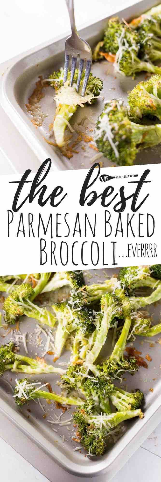 THE BEST and ONLY Parmesan Roasted Broccoli recipe you'll ever need. It is by far the easiest way to make this healthy and nutritious vegetable! Three easy ingredients is all you need! #glutenfree #healthy #healthyrecipes #recipes #vegetarian #vegetarianrecipes #glutenfreerecipes