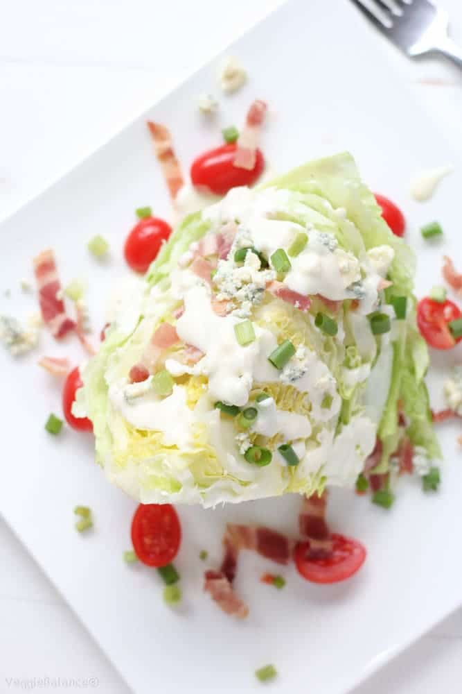 Blue Cheese Wedge Salad with Bacon - Veggiebalance.com