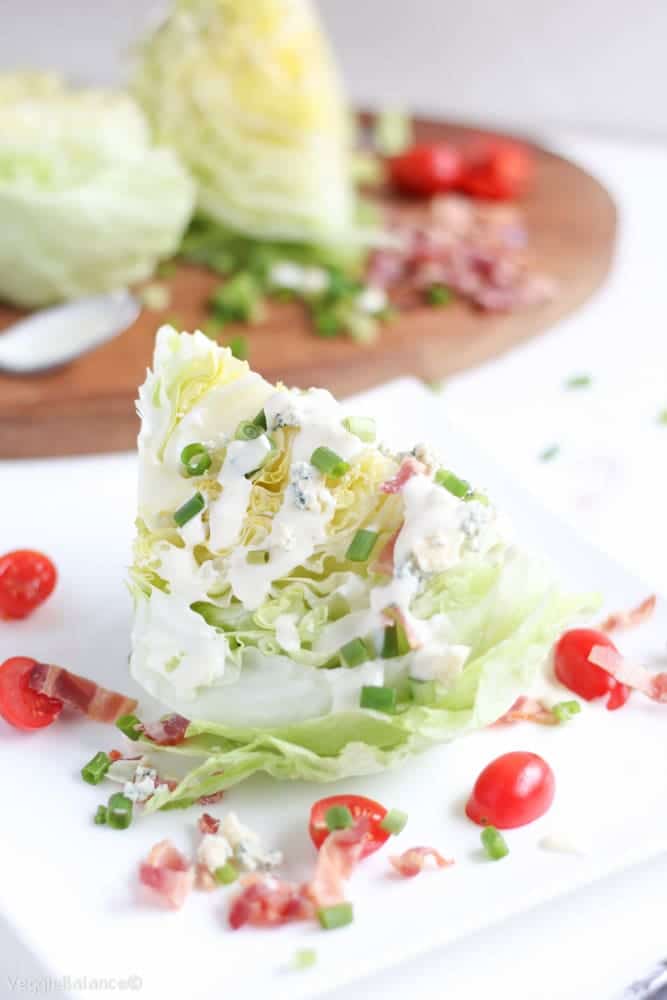 Blue Cheese Wedge Salad with Bacon - Veggiebalance.com