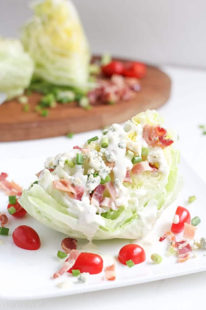 Blue Cheese Wedge Salad with Bacon - Veggiebalance.com