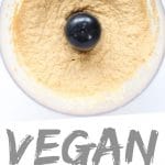 PINTEREST IMAGE with words "Vegan Cheese Dip" Vegan Cheese Dip in food processor.