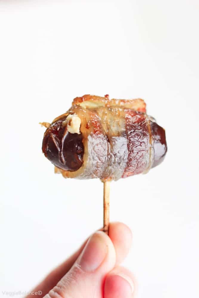 Bacon Wrapped Dates with Goat Cheese - Veggiebalance