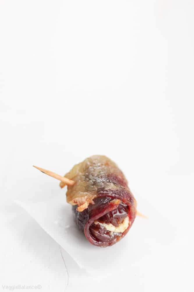 Bacon Wrapped Dates with Goat Cheese - Veggiebalance