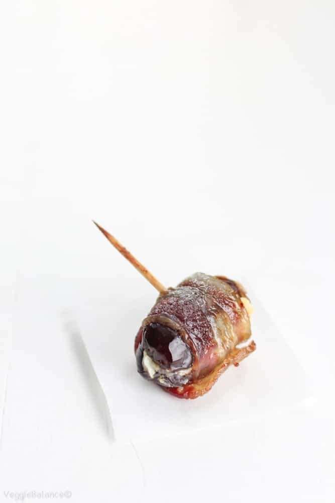 Bacon Wrapped Dates with Goat Cheese - Veggiebalance