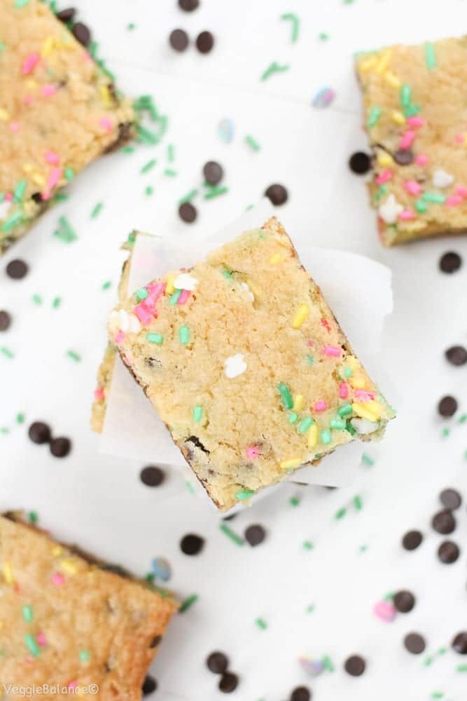 Cake Batter Blondies (Gluten-Free & Dairy-Free) - Veggiebalance.com