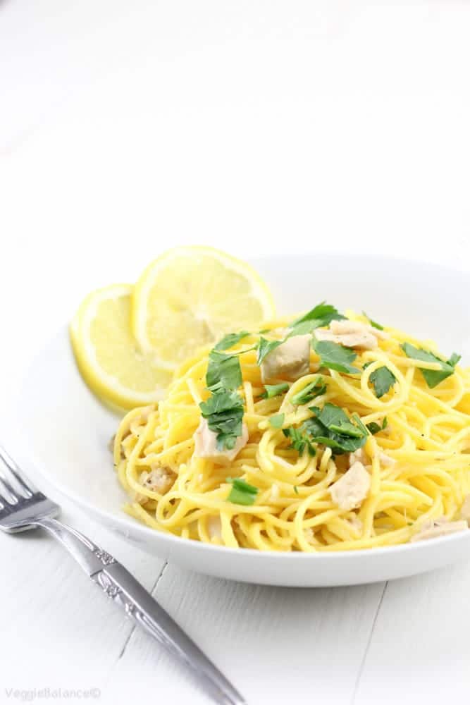 Lemon Tuna Olive Oil Pasta (Gluten-Free) - Veggiebalance.com