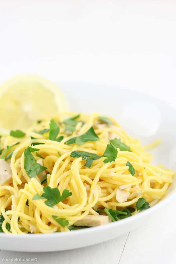 Lemon Tuna Olive Oil Pasta (Gluten-Free) - Veggiebalance.com