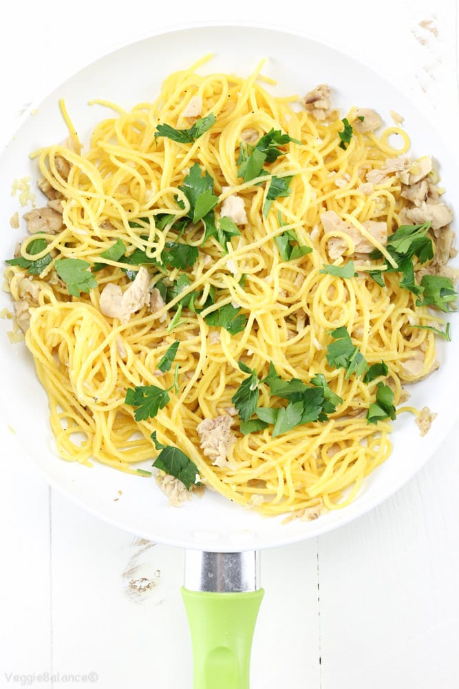 Lemon Tuna Olive Oil Pasta (Gluten-Free) - Veggiebalance.com