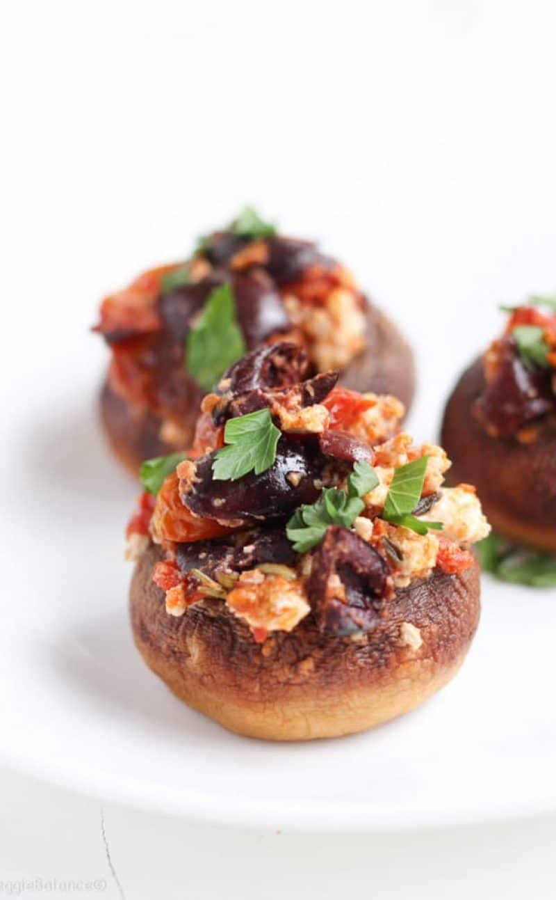 Stuffed Mushrooms Feta Roasted Tomatoes Recipe