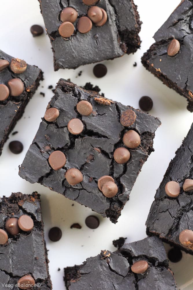 Black Bean Brownies Healthy Flourless - Veggiebalance.com