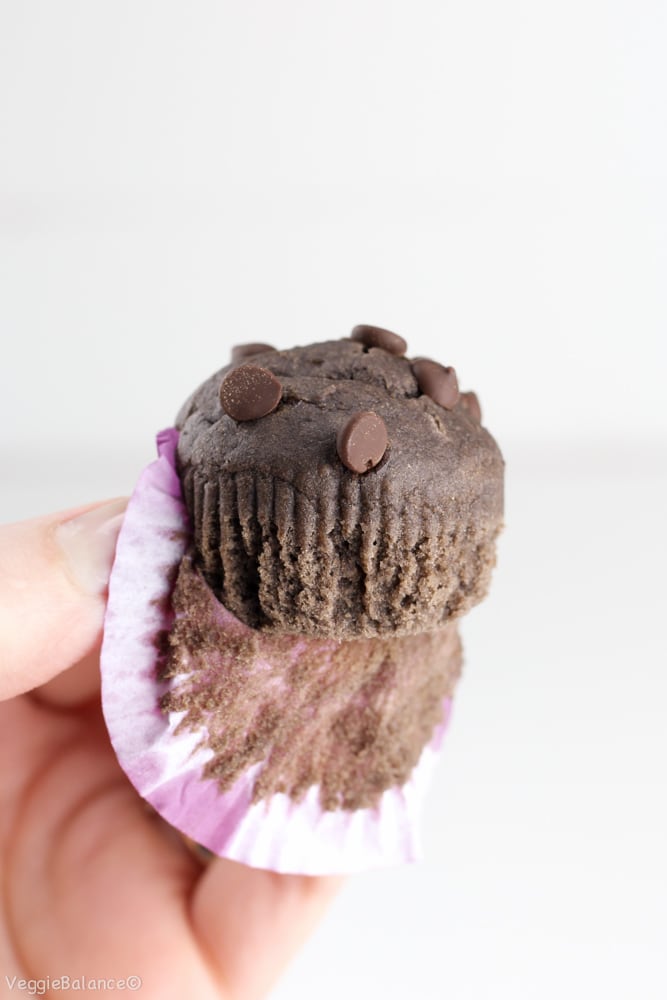 Healthy Chocolate Banana Muffins - Veggiebalance.com