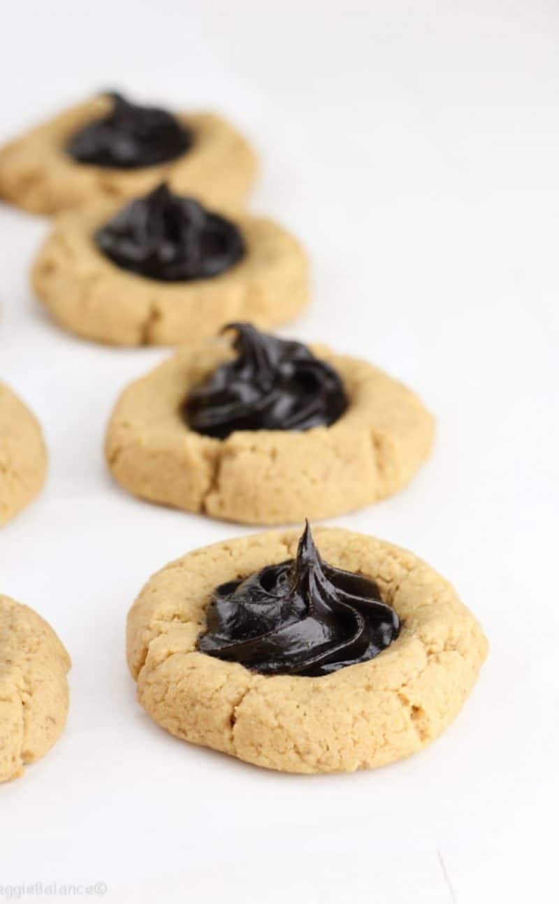 Peanut Butter Chocolate Thumbprint Cookies Recipe