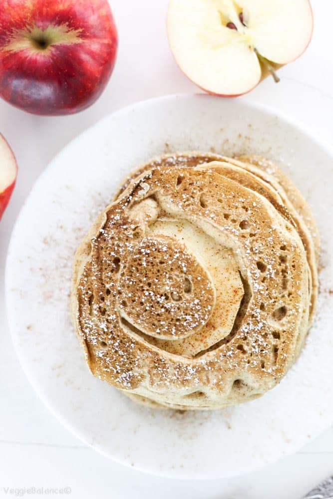 Gluten-Free Cinnamon Apple Pancakes - Veggiebalance.com