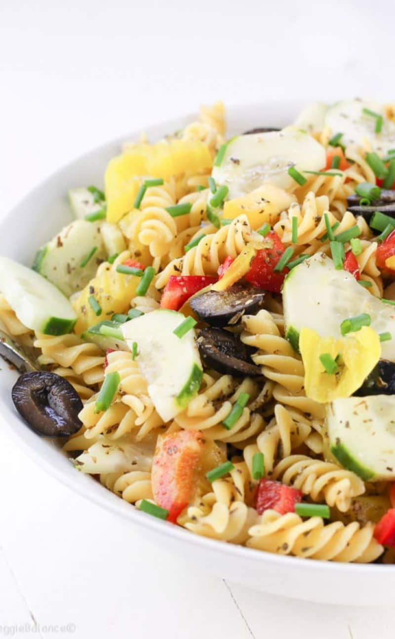 Healthy Italian Pasta Salad Recipe (Homemade Italian Dressing)