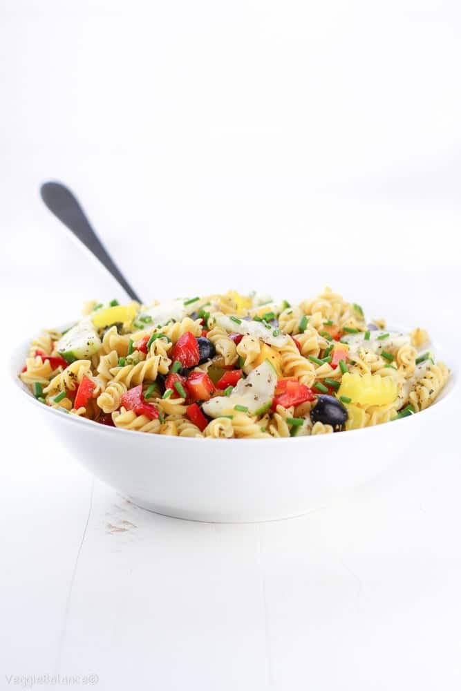 Healthy Italian Pasta Salad - Veggiebalance.com