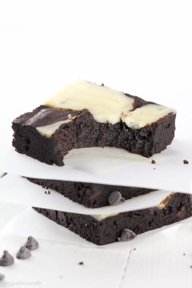 The Best Fudgy Brownies with Cream Cheese Swirl - Veggiebalance.com