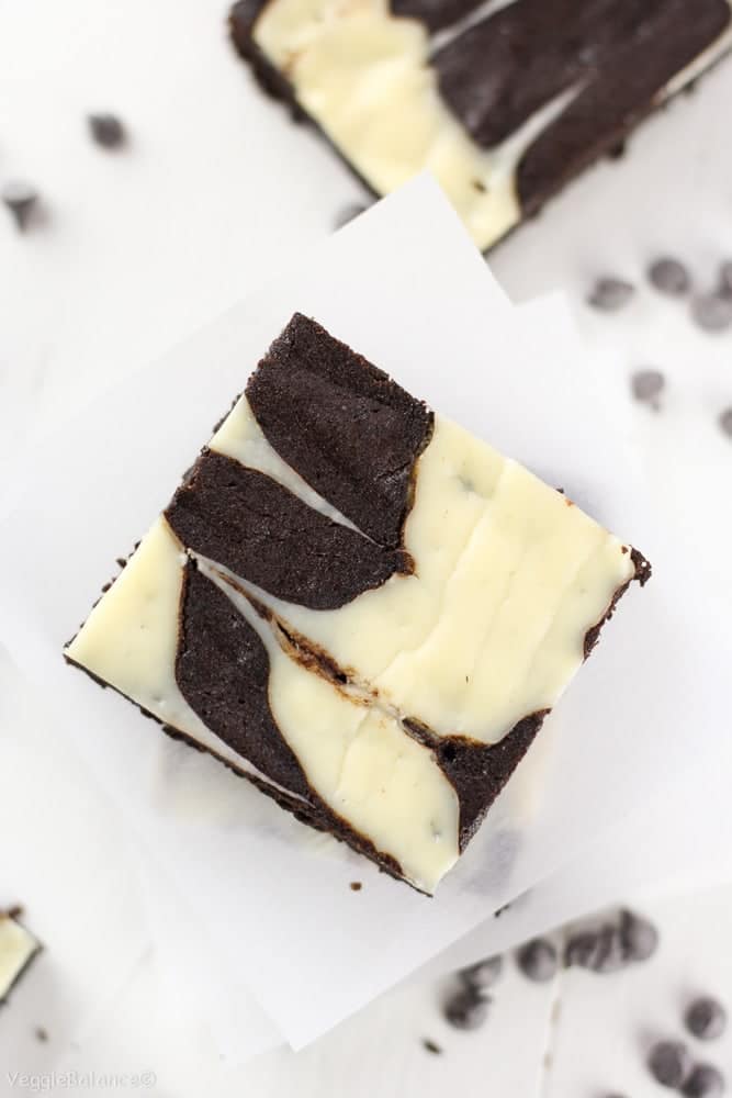 The Best Fudgy Brownies with Cream Cheese Swirl - Veggiebalance.com