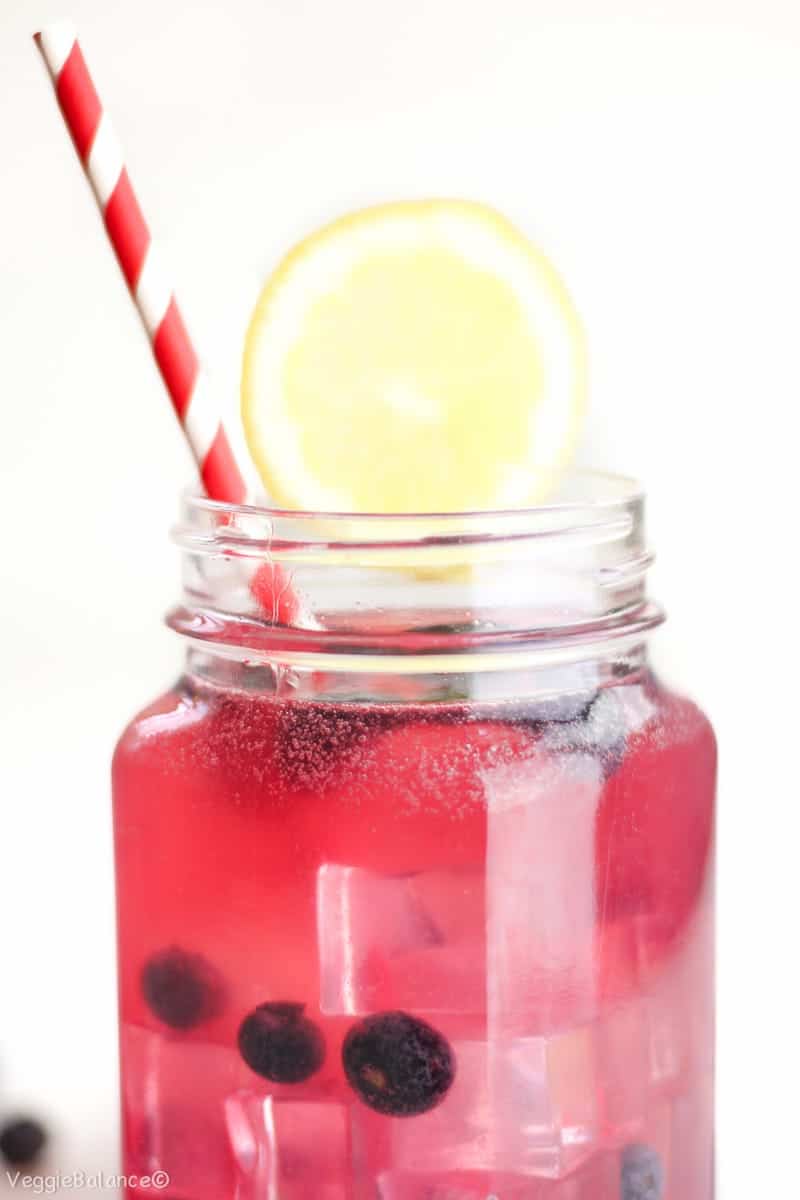 Blueberry Wine Spritzer recipe with Blueberry Simple Syrup Recipe - Veggiebalance.com