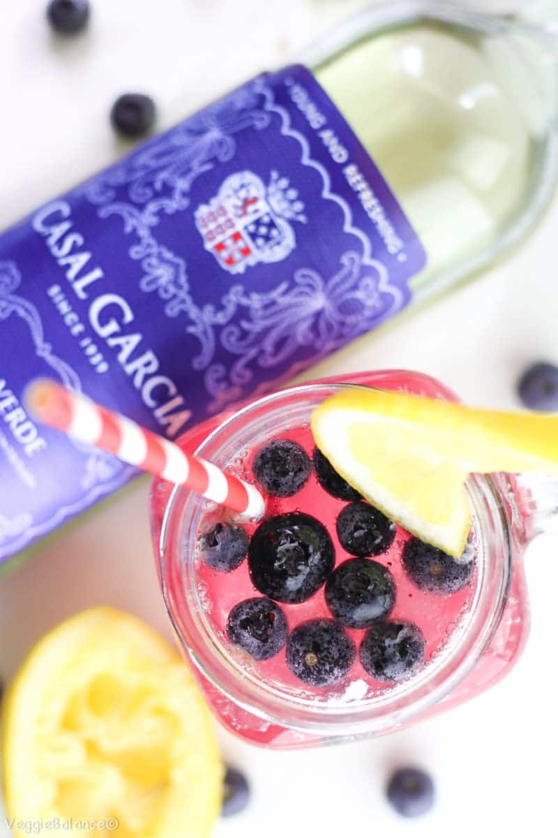 Blueberry Wine Spritzer recipe with Blueberry Simple Syrup Recipe - Veggiebalance.com