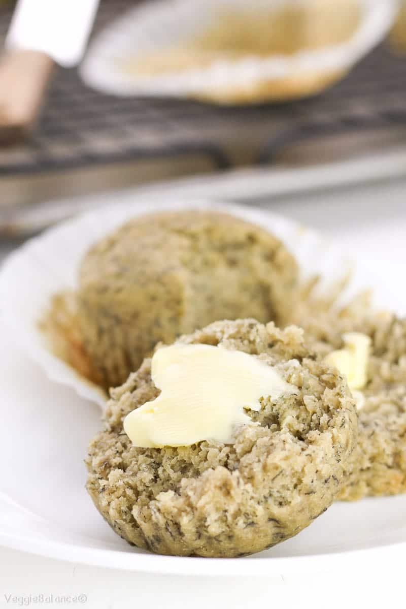 Gluten Free Banana Muffins Low-Sugar - Veggiebalance.com