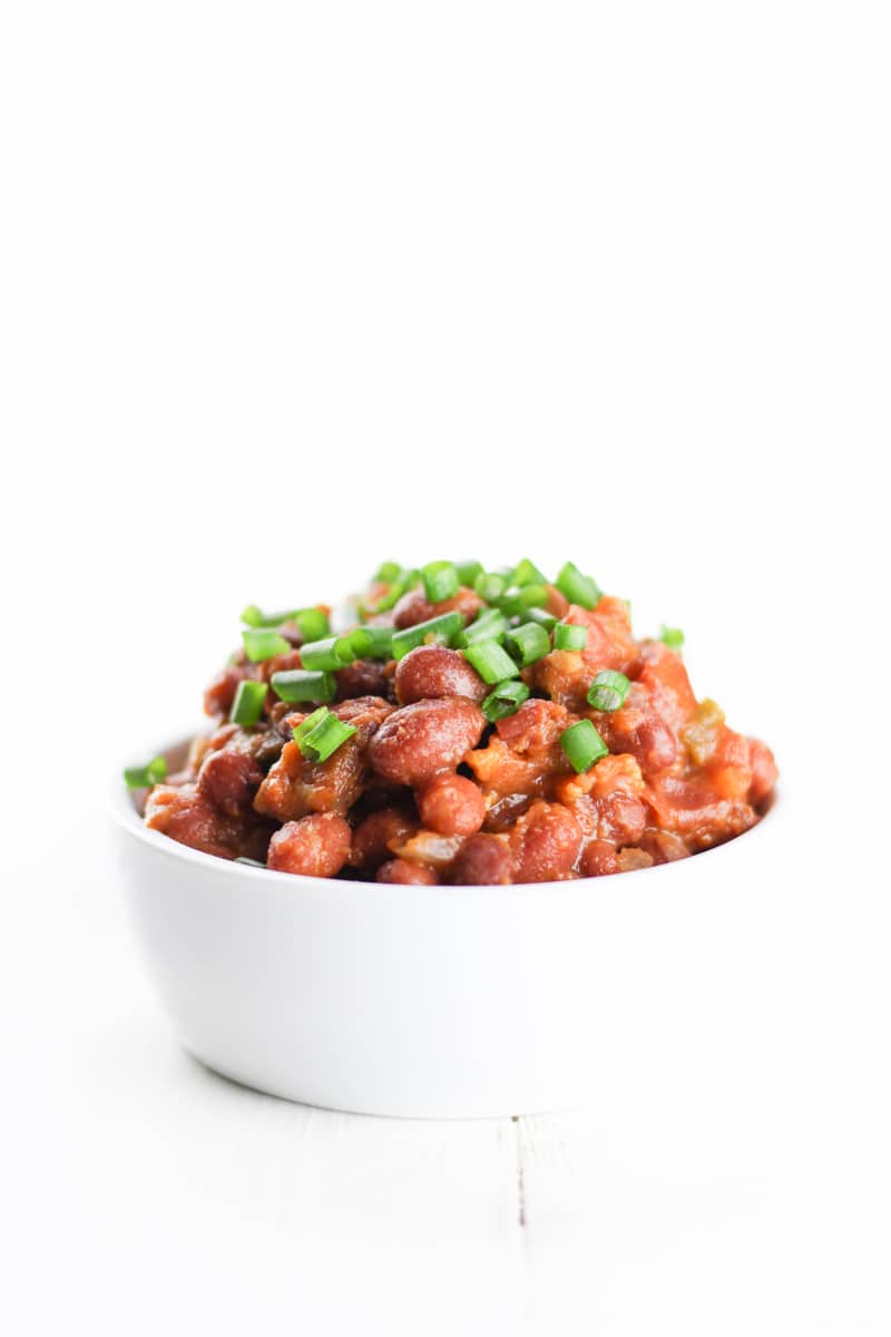 Easy Crockpot Baked Beans Recipe Gluten-Free Dairy-free Natural Lower-Sugar - Veggiebalance.com