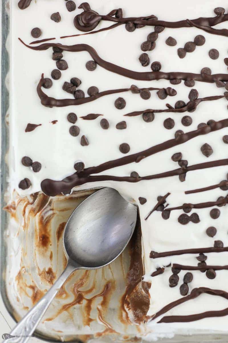 Chocolate Pudding Dessert recipe layered with a chocolate crust - Veggiebalance.com